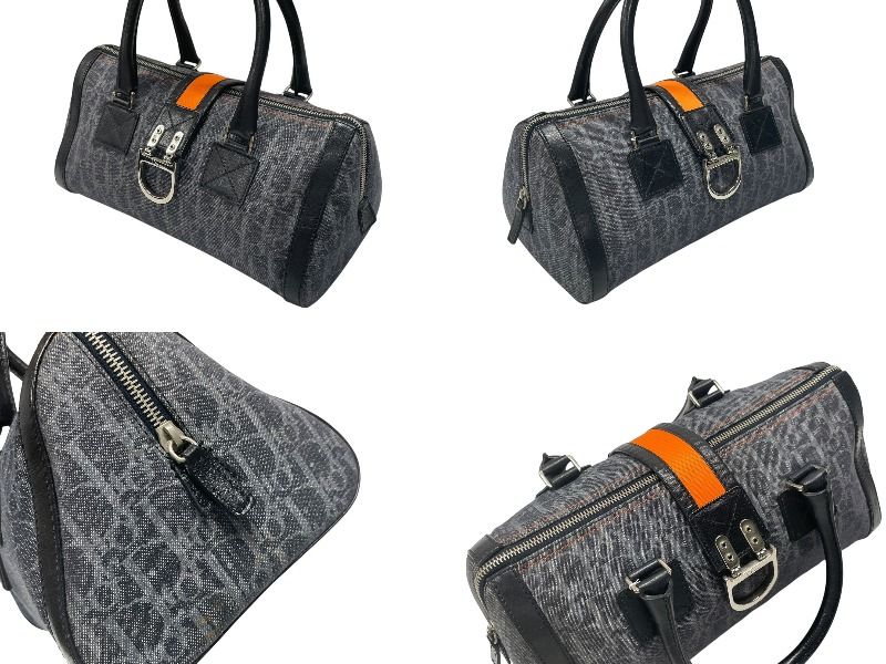 Dior Trotter Line Handbag Navy Orange Silver — view 4