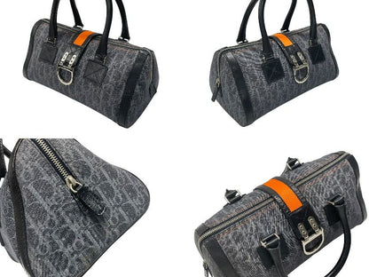 Dior Trotter Line Handbag Navy Orange Silver — view 4