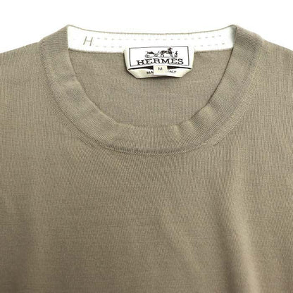 Hermes Long Sleeve Crew Neck Knit Grey M Men's Preowned