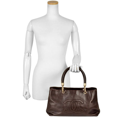 Chanel Coco Mark Decacoco Handbag Caviar Skin Brown Gold Hardware