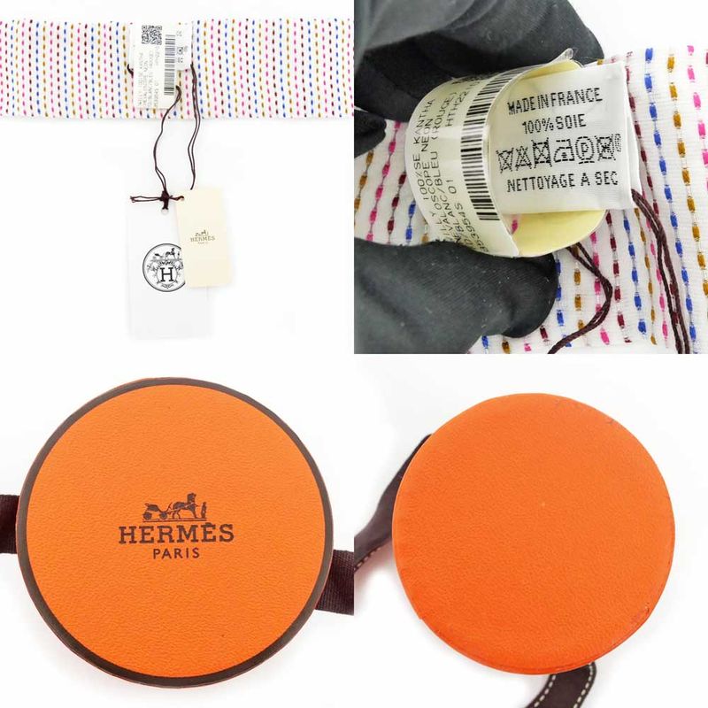 Hermes Twill-kantha Chevaloslope White Silk Scarf Accessory