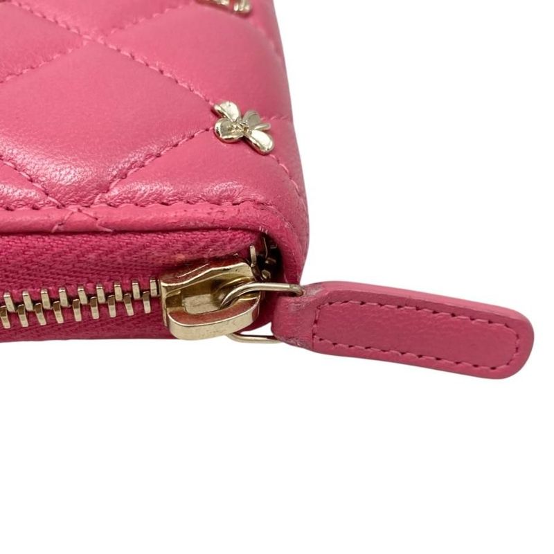 Chanel Long Wallet Long Zip Round Wallet Ap1590 Matelasse Lambskin Coco Mark