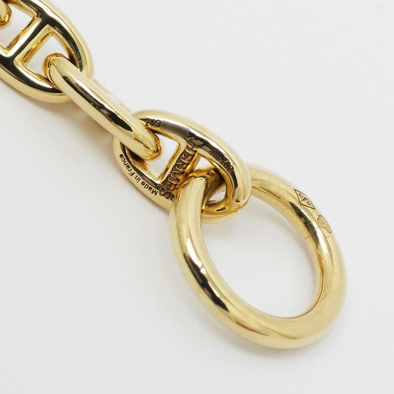 Hermes Chaine D'ancre MM Bracelet 750 YG Yellow Gold 14 Pieces 77.5g
