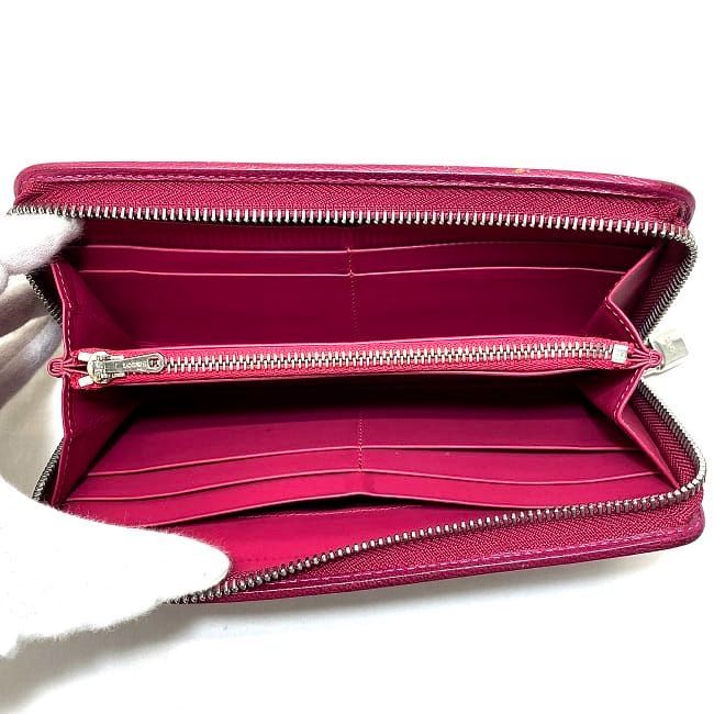 Loewe Round Zipper Long Wallet Shocking Pink Amazona