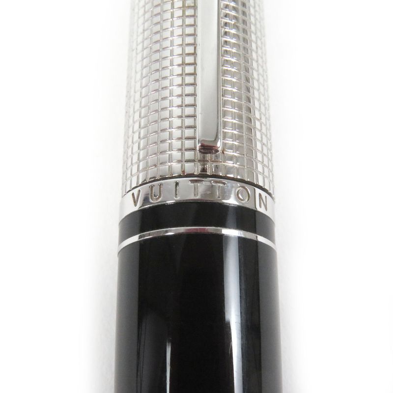 Louis Vuitton Doc Lacquer Twist Ballpoint Pen Black Silver Made In France Men's