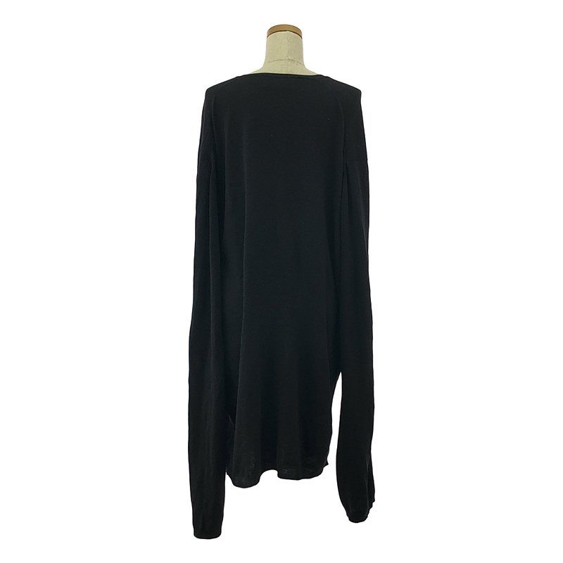 Prada | Wool V-neck Knit Dress | 50 | Black | Women