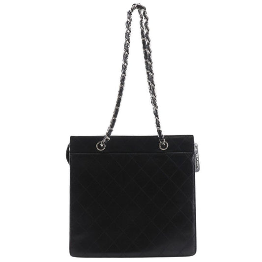 Chanel Chain Tote Matelasse Caviar Skin Black Ladies Tote Bag