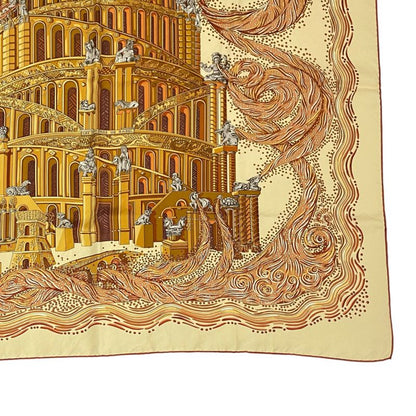 Hermes Carre 90 LES Rivieres DE Babel River Of Babel Scarf 100% Silk Yellow