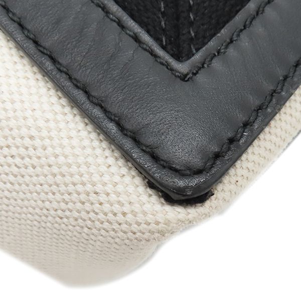 Balenciaga Tote Bag Navy Cabas Su Canvas Leather Ivory X Black Silver Hardware