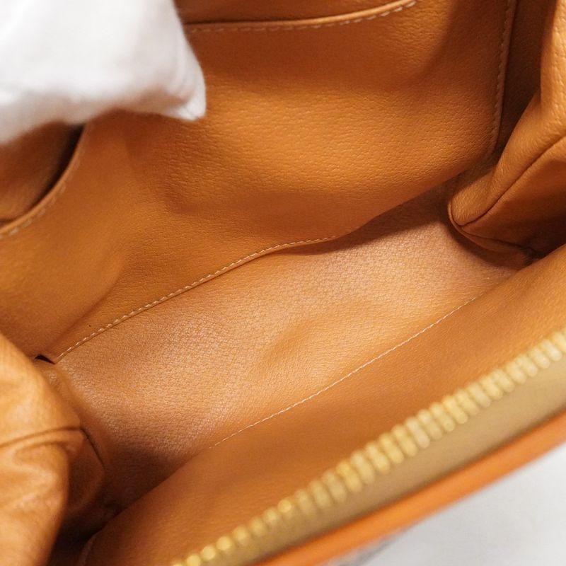 Celine Pouch Macadam PVC Brown Gold Hardware Women