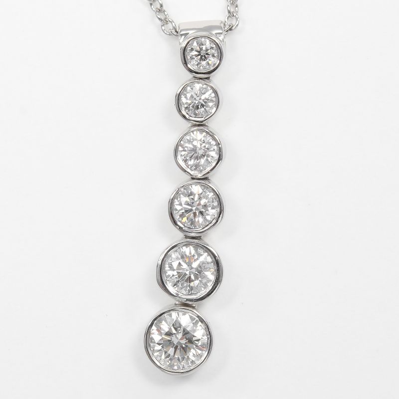Tiffany & Co Jazz Drop Pt950platinum X 6P Diamon Ladies 4.7g Necklace
