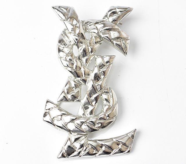 Saint Laurent Pin Brooch Pin Badge Silver