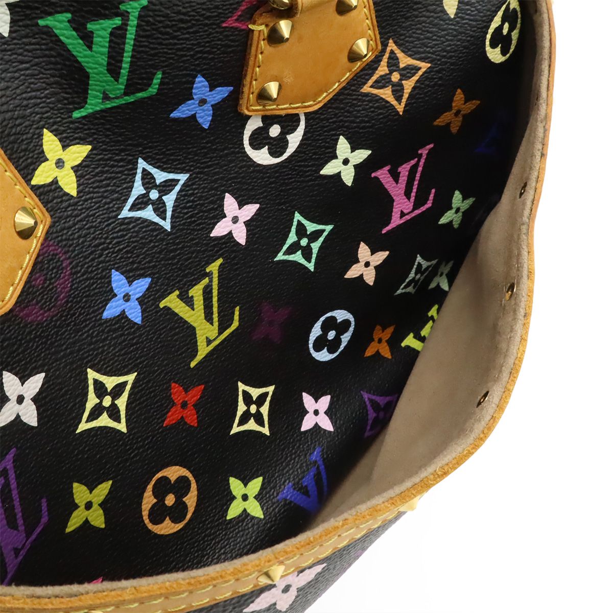 Louis Vuitton Monogram Multicolor Trouville Handbag Noir Black Black Gold