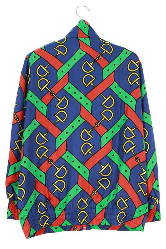 Gucci 24SS 743005 Xjfjf Horsebit Print Sherry Line Silk Jacket Women's S