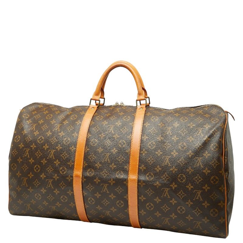 Louis Vuitton Monogram Keepall 60 Boston Bag Travel Bag M41422 Brown PVC