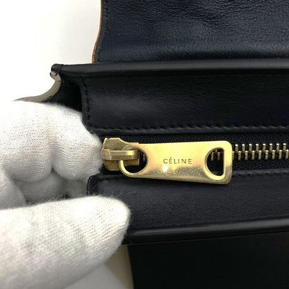 Celine Trapeze 4124 Handbag Crossbody Shoulder Bag Orange/black/white Black/whit