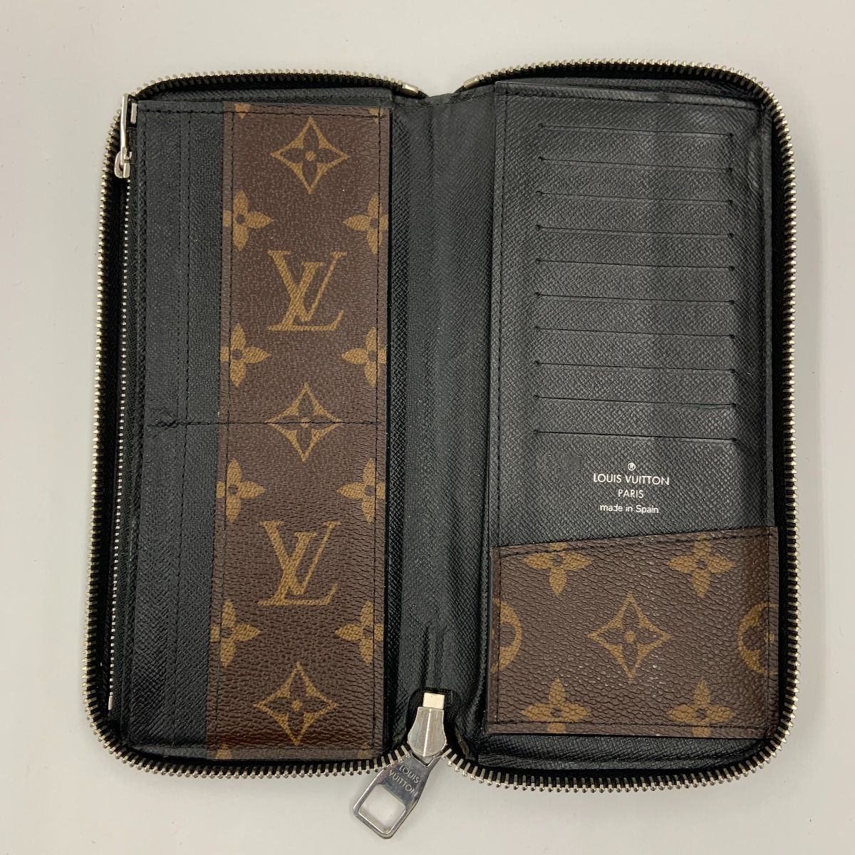 Louis Vuitton Monogram Macassar Zippy Wallet Vertical Round Zipper Long