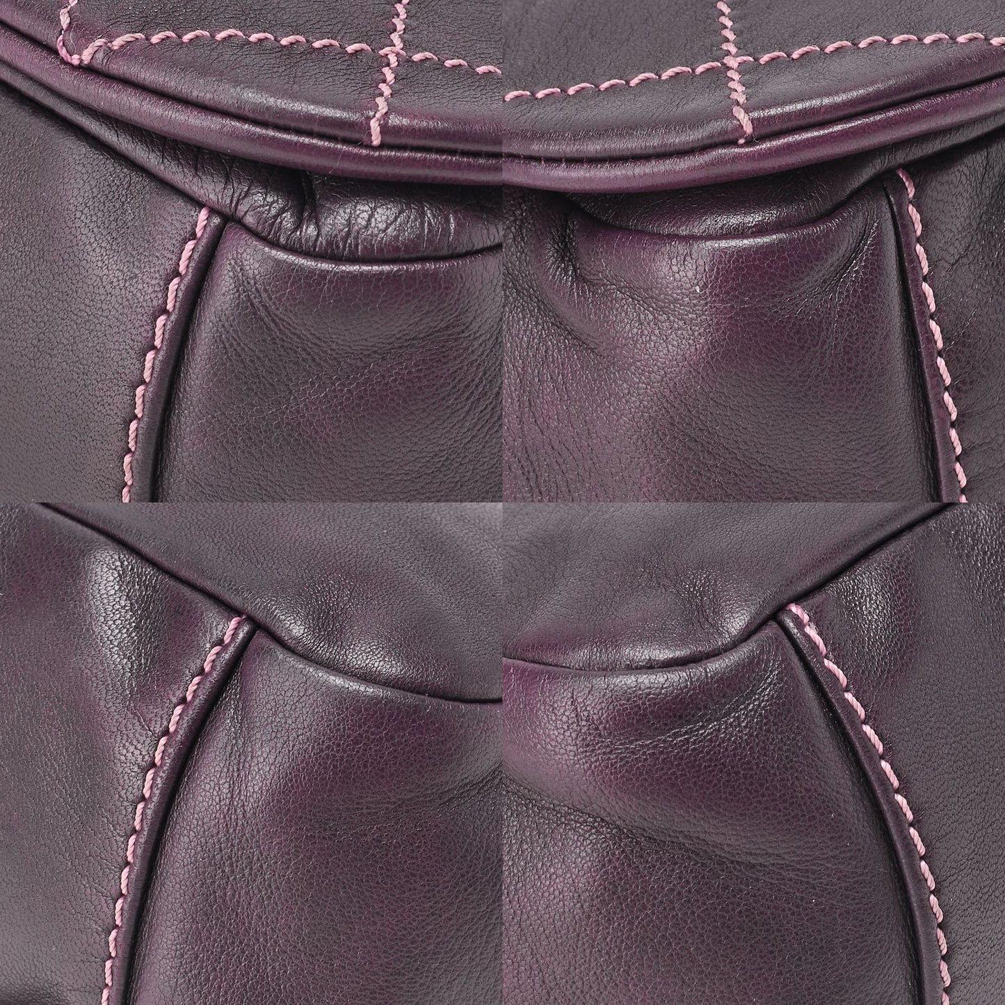 Chanel Shoulder Bag Matelasse Wild Stitch Decacoco Lambskin Purple Silver