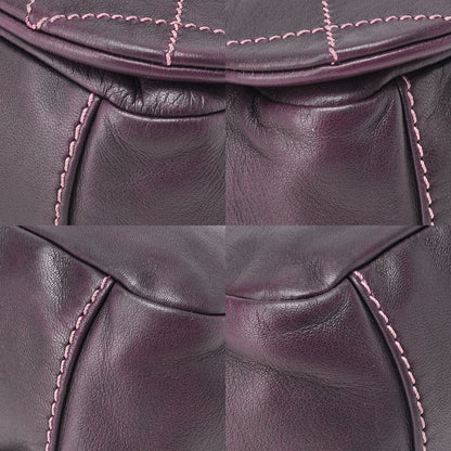 Chanel Shoulder Bag Matelasse Wild Stitch Decacoco Lambskin Purple Silver
