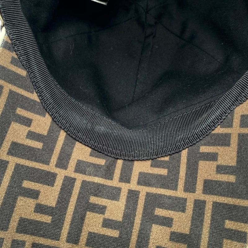 Fendi Hat Ff Jacquard Baseball Cap Fxq768 A660 Logo Brown Fendi