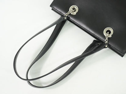 Authentic Cartier Leather Shoulder Bag Tote Bag Black Bag Pre-owned [follow-up