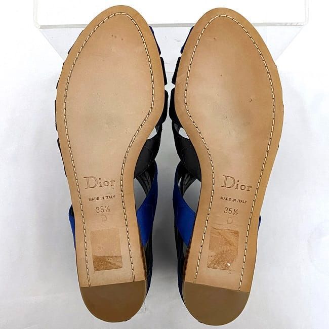 Christian Dior Gurkha Sandals Silver Blue Navy