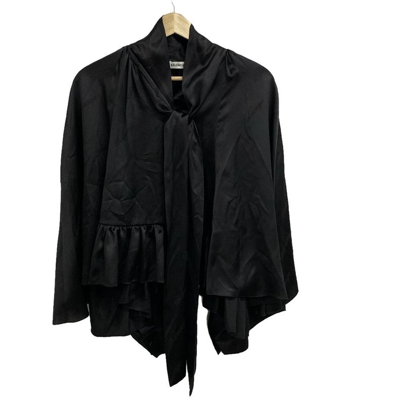 Balenciaga Long Sleeve Shirt Blouse Size 34 S Women - 647677tjn08 Black