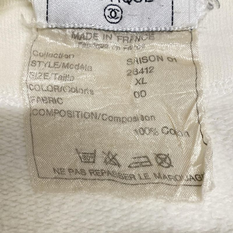 Chanel Trainers Size XL Women's 26412 White And Black Long Sleeves / Logo Print