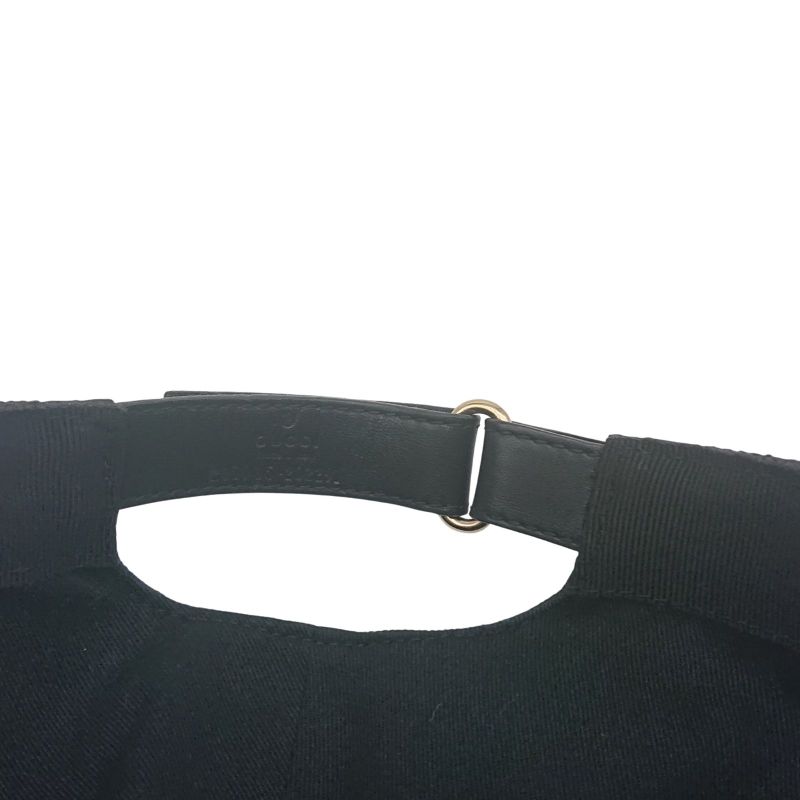 Gucci Cap Hat Sherry Line GG Canvas Black XL 60cm (23.62in)
