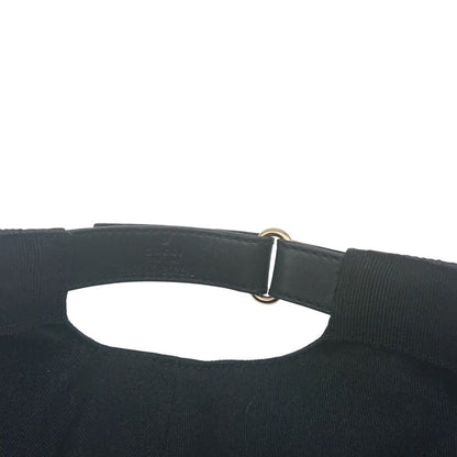 Gucci Cap Hat Sherry Line GG Canvas Black XL 60cm (23.62in)