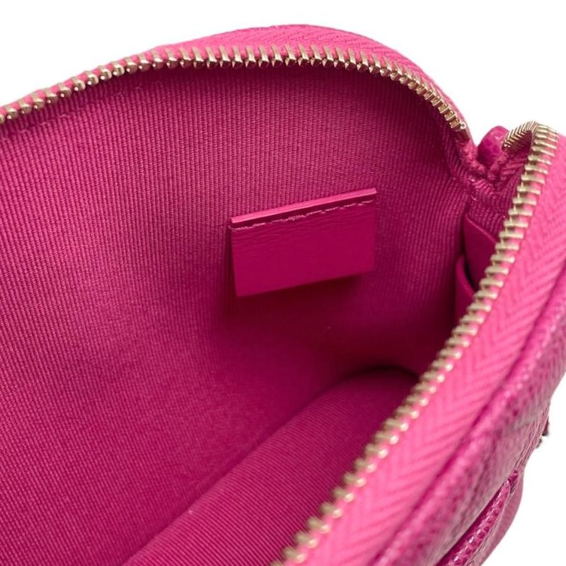 Chanel Shoulder Bag Classic Chain Clutch Matelasse Caviar Skin Coco Mark Pink