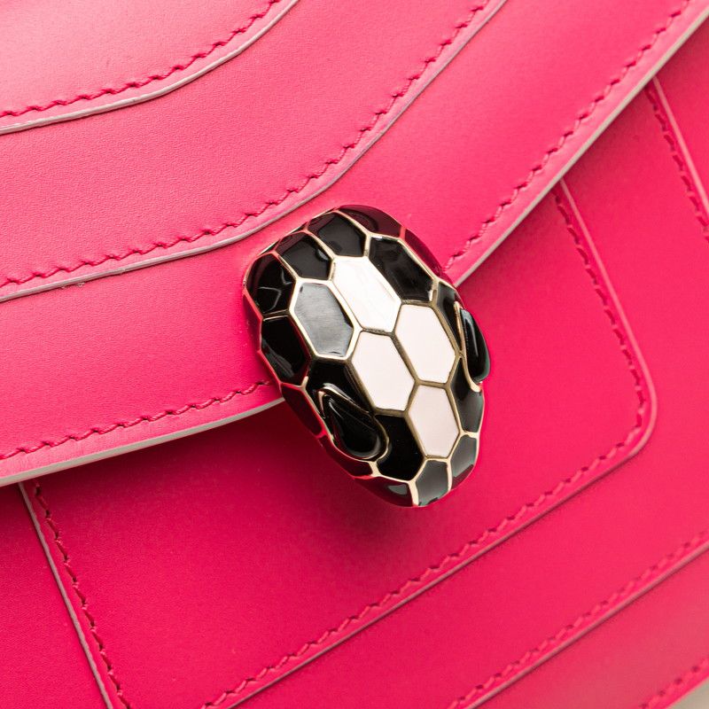 Bulgari Serpenti Forever Chain Shoulder Bag Pink Leather Women Bvlgari