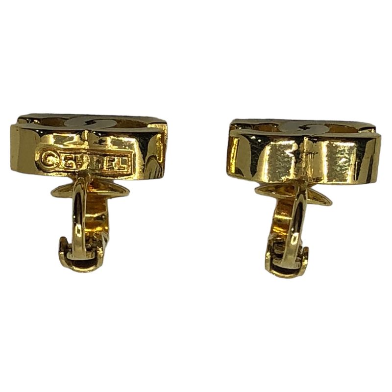 Chanel 70's Coco Mark Gold Earrings Coco Mark Gold Earrings Gold Engraved 233