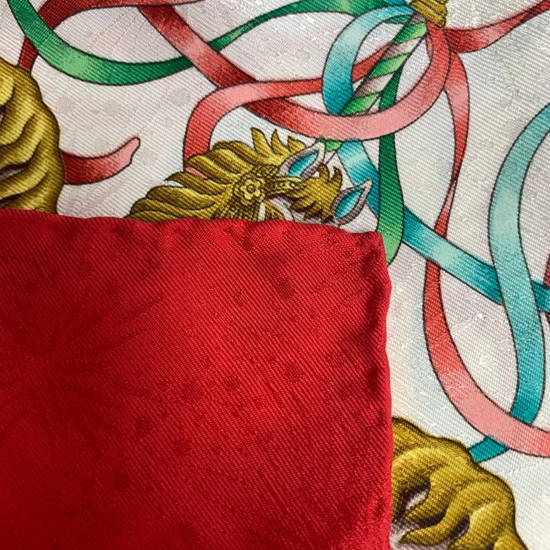 Hermes Carre 90 LUNA PARK Amusement Park White And Red Scarf 100% Silk