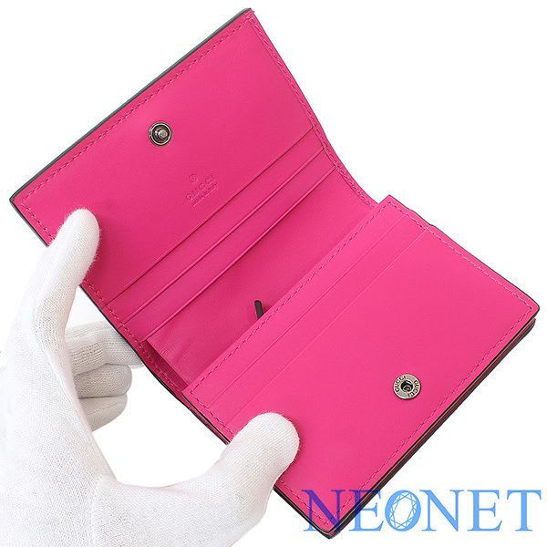 Gucci Guccy Sega Logo Leather Bifold Wallet Pink Box Bag