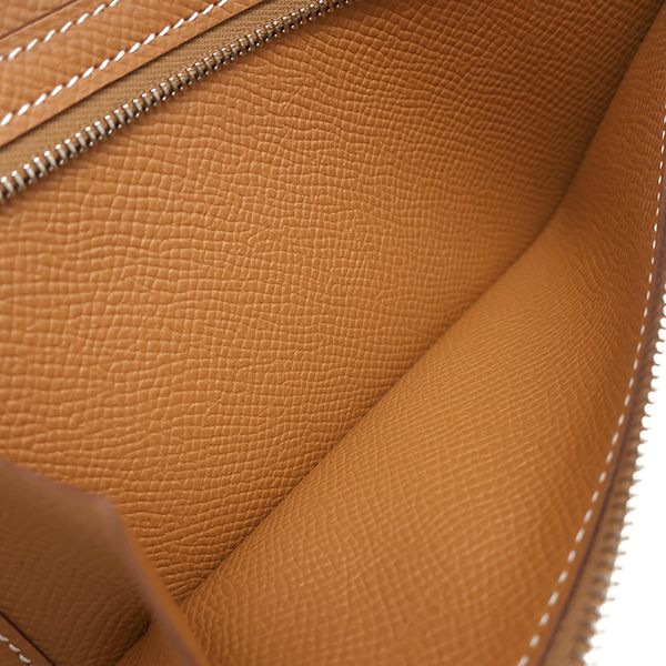 Hermes Long Wallet Bearn Souffle Vaux Epson Gold Silver Hardware Unused Brown