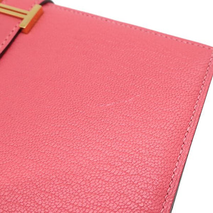 Hermes Long Wallet Bearn Souffle Chèvre Rose Lipstick Gold Hardware Bifold