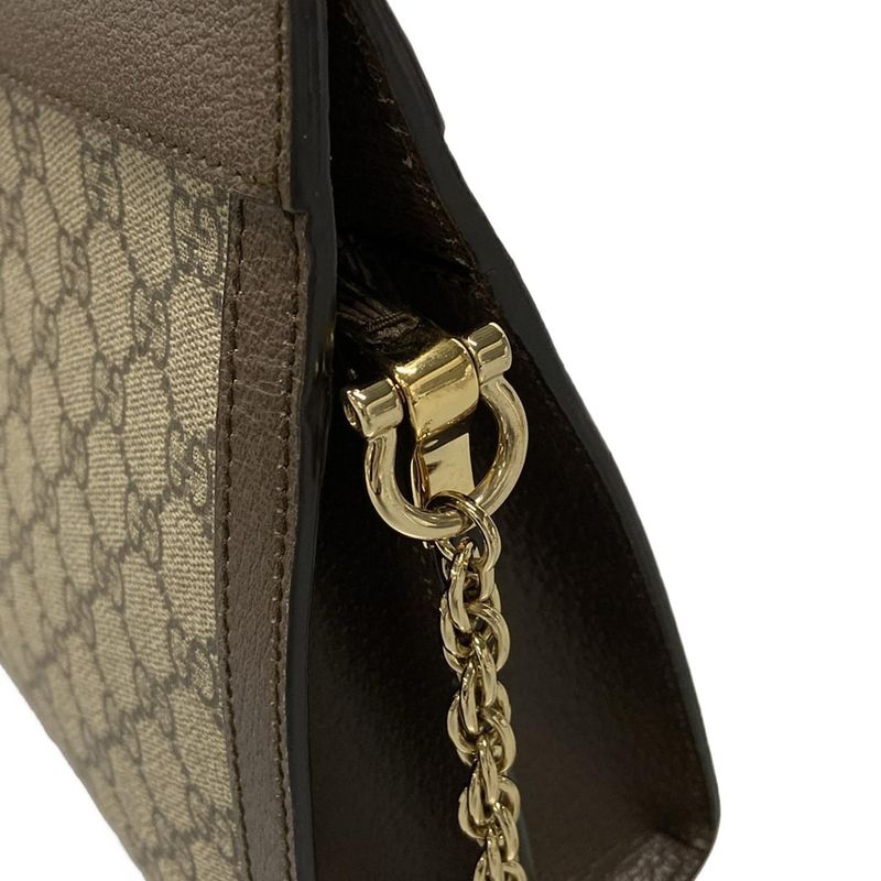 Gucci Shoulder Bag Ophidia/gg Supreme 503876 Beige Dark Brown Green And Red