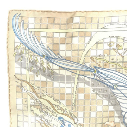 Hermes Carre 45 Dajarlecant Flying Technique Handkerchief Scarf 100% Silk