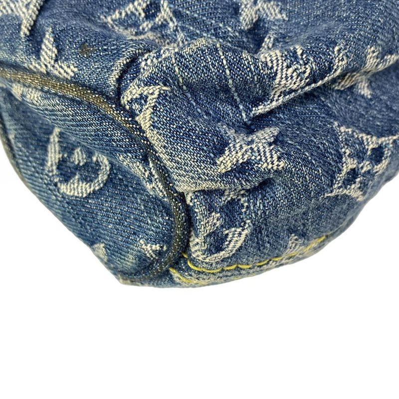 Louis Vuitton Shoulder Bag Monogram Denim Mini Pleated M95050 Blue Cotton
