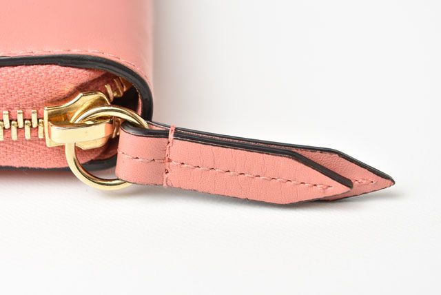 Gucci Long Wallet Round Zipper GG Marmont Ribbon Pink