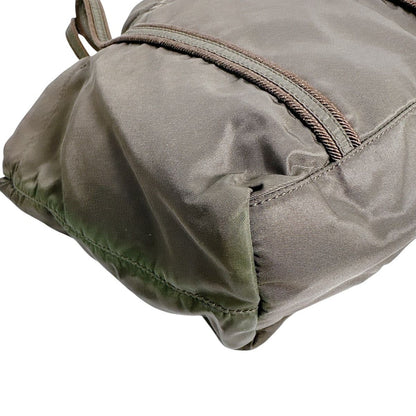 Prada Br0977 Logo Embroidered Handbag Tote Bag Khaki