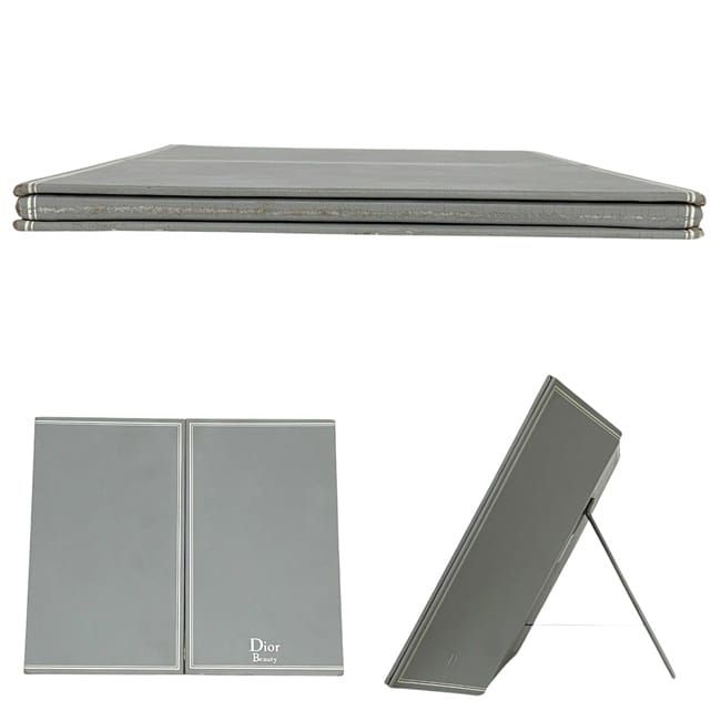 Dior Mirror Gray Beauty Excellent Condition Tabletop Synthetic Leather Preowned