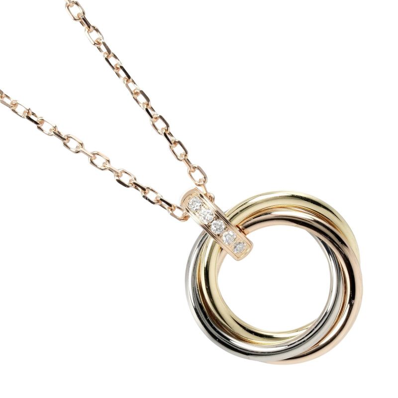 Cartier Trinity 18K Gold (YG X PG X WG) X Diamonds X Three Colors Ladies 8.8g