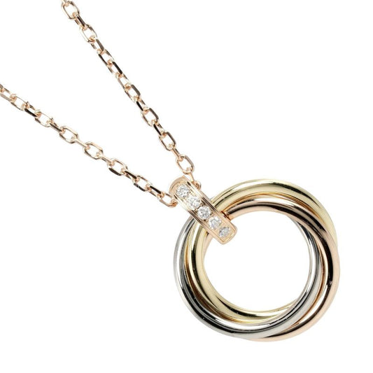 Cartier Trinity 18K Gold (YG X PG X WG) X Diamonds X Three Colors Ladies 8.8g
