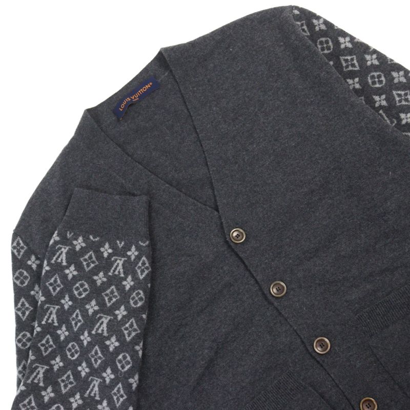 Louis Vuitton 23SS 1aatly Monogram Mixed Cashmere Cardigan Wool Jacquard V-neck