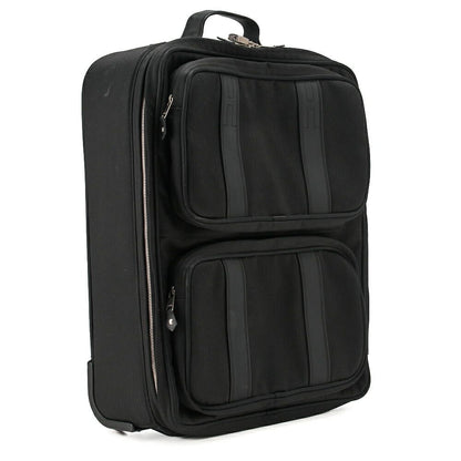 Hermes Acapulco Carry Bag Twirl Chevron Black Ladies Men Suitcases Handbags