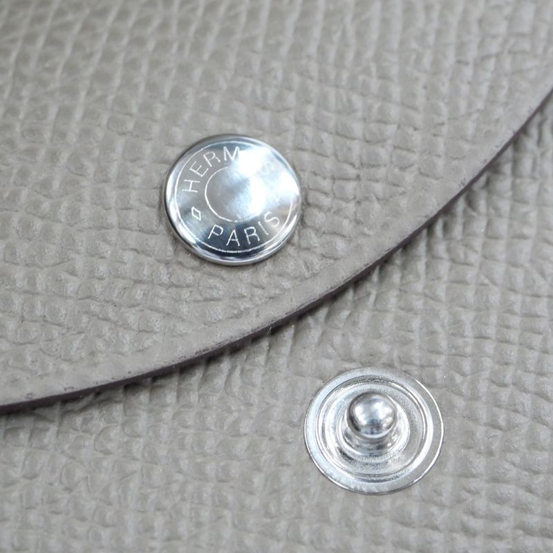Hermes Calvi Duo Etoupe Coin Case With Coin Case Epson Leather W