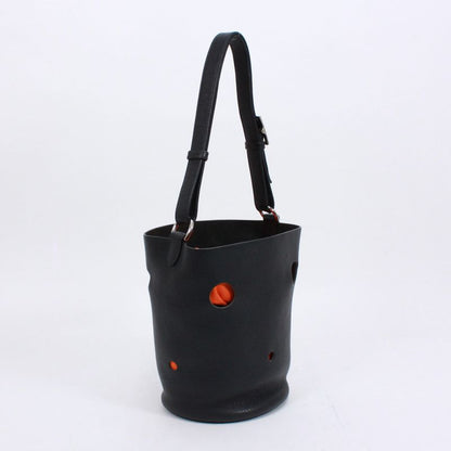 Hermes Mangeoire PM Taurillon Leather Black Handbag Silver