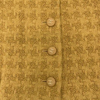 Chanel Coco Mark Tweed Skirt P5918v04417 Yellow Size 42